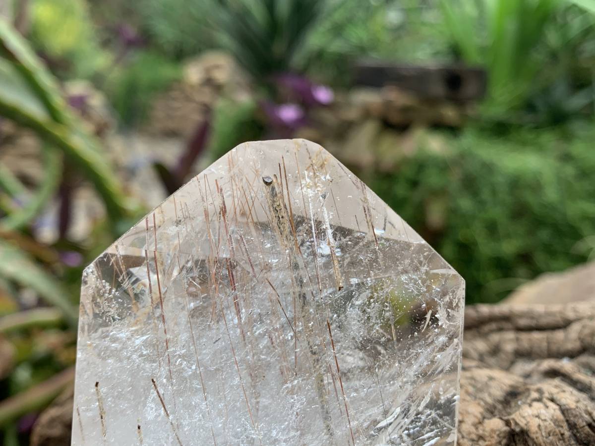 Rare Golden and Copper Rutile Polished Quartz Crystal x 1 From Madagascar