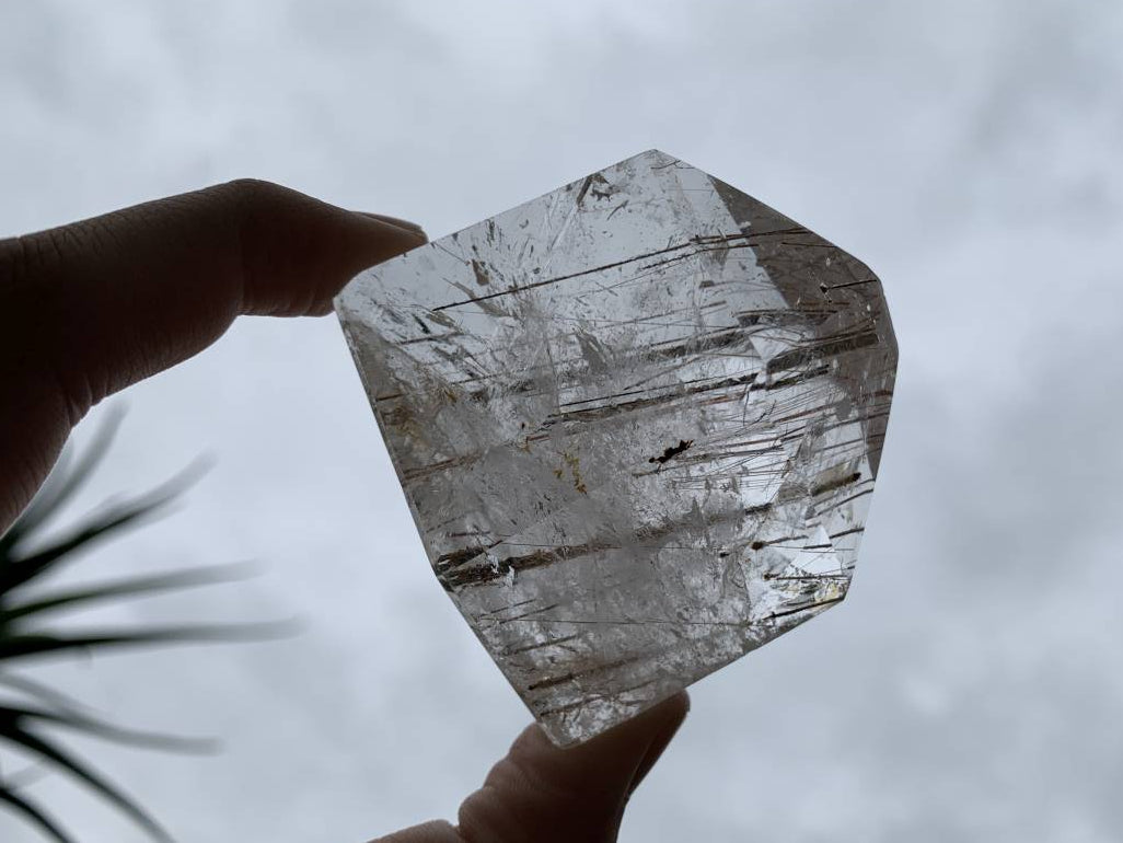Rare Golden and Copper Rutile Polished Quartz Crystal x 1 From Madagascar