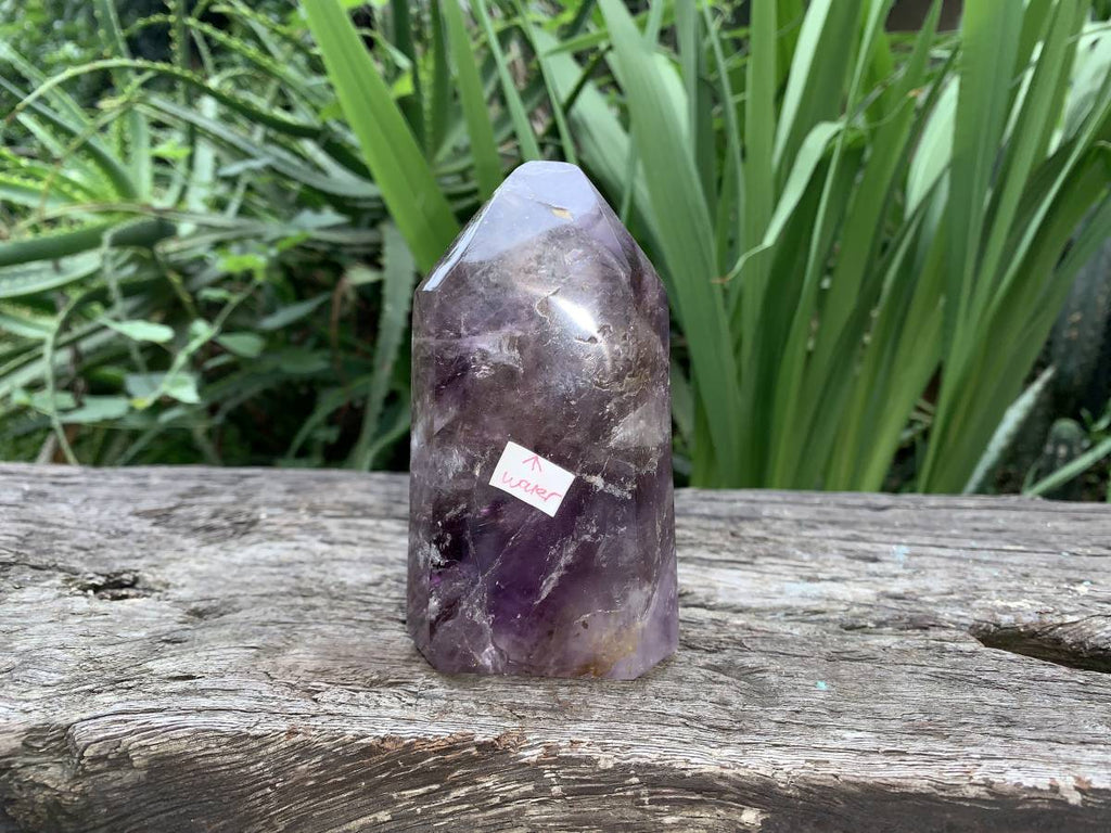 Polished Smokey Amethyst, Window Quartz Crystal with Enhydro x 1 From Akansobe, Madagascar