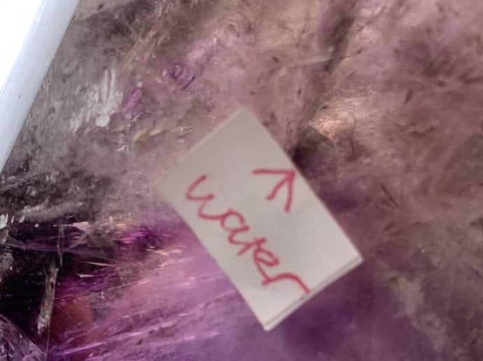 Polished Smokey Amethyst, Window Quartz Crystal with Enhydro x 1 From Akansobe, Madagascar