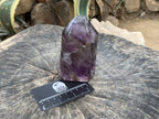 Polished Smokey Amethyst, Window Quartz Crystal with Enhydro x 1 From Akansobe, Madagascar