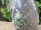 Polished Watermelon Tourmaline in Smokey Quartz Standing Free Form x 1 From Mozambique