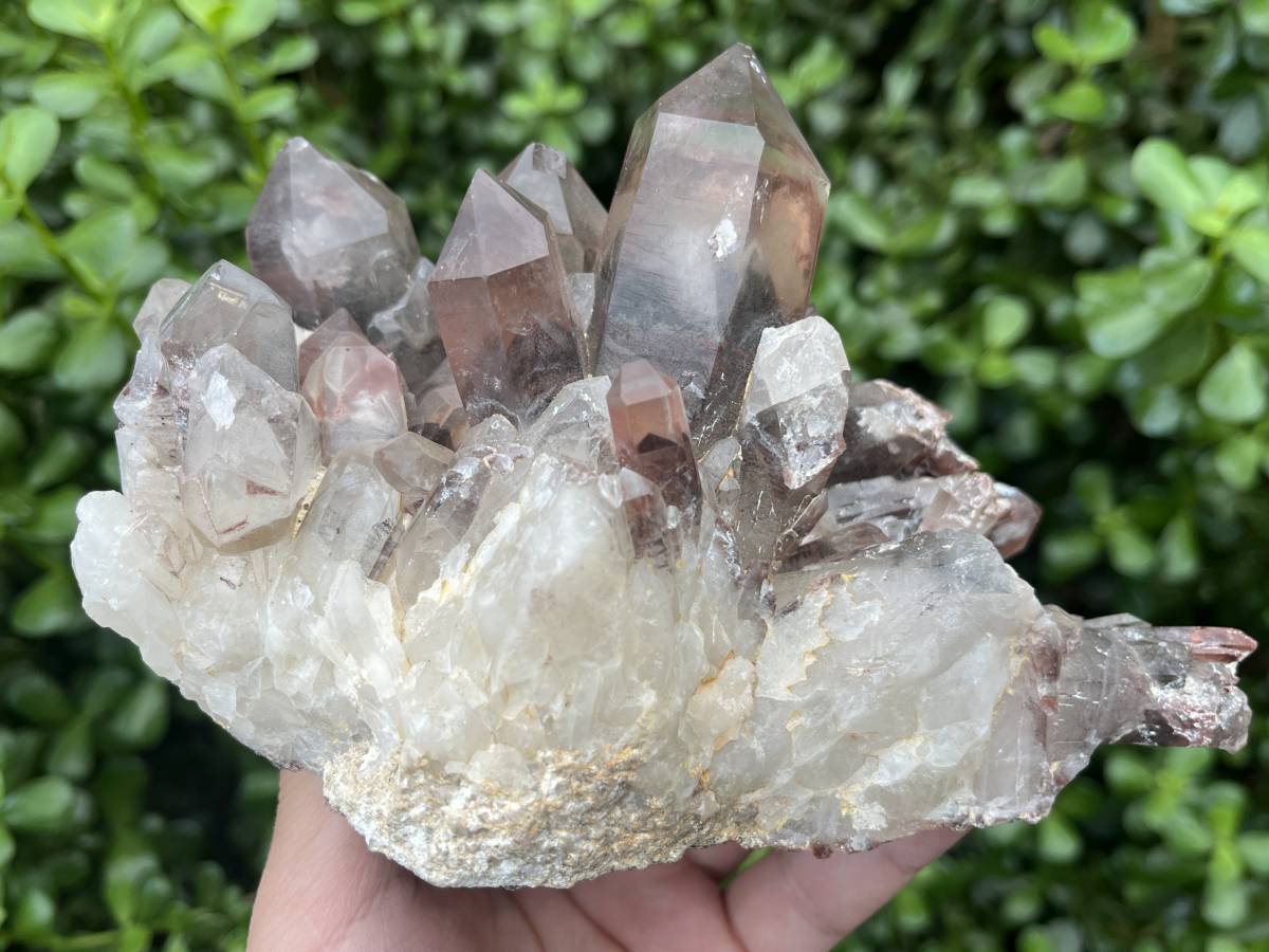 Natural Large Phantom Red Hematoid Quartz Crystal Cluster x 1 From Karoi, Zimbabwe