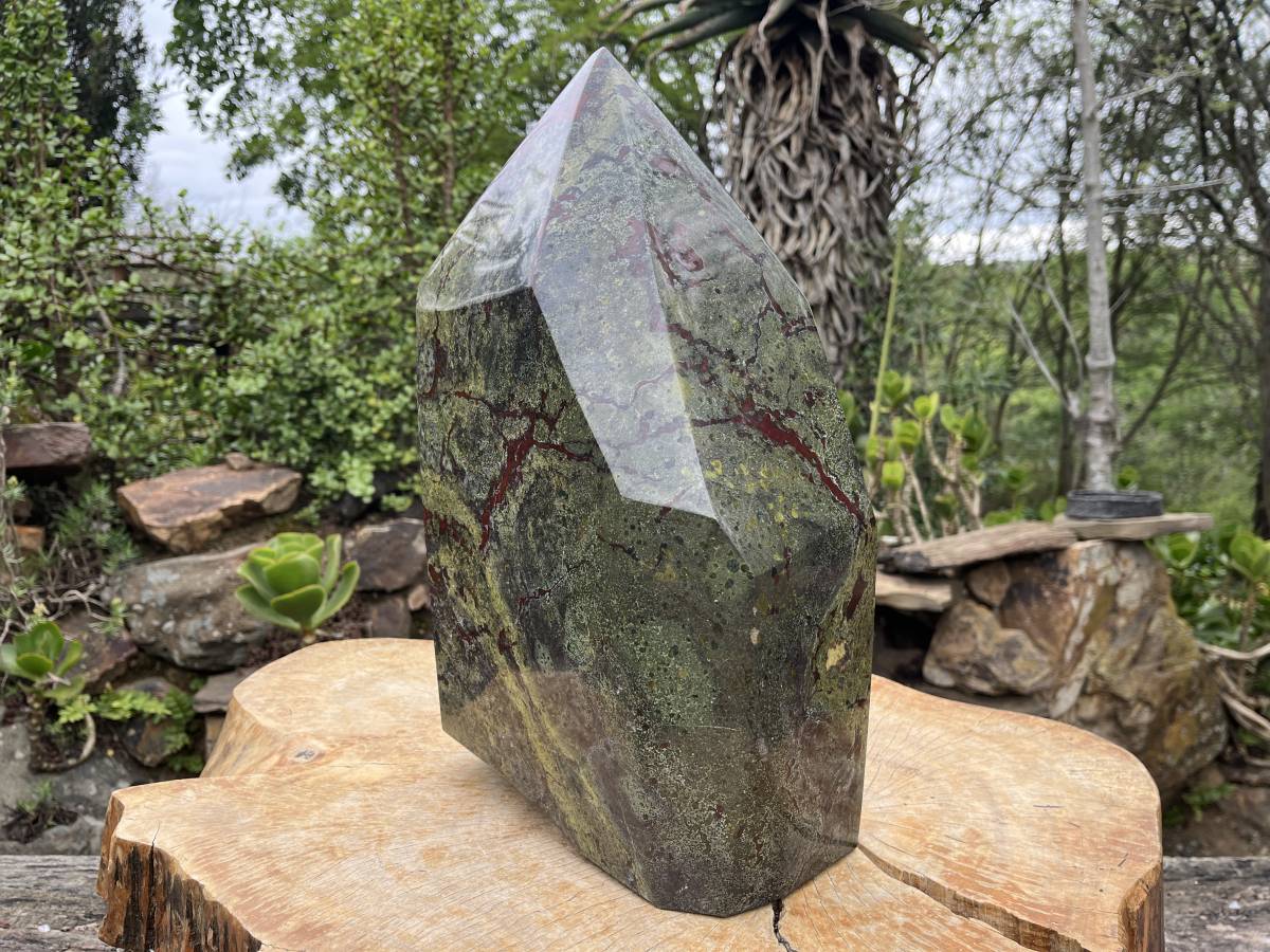 Polished XXL Bastite Dragonsblood Stone Display Crystal x 1 From Tshipise, South Africa