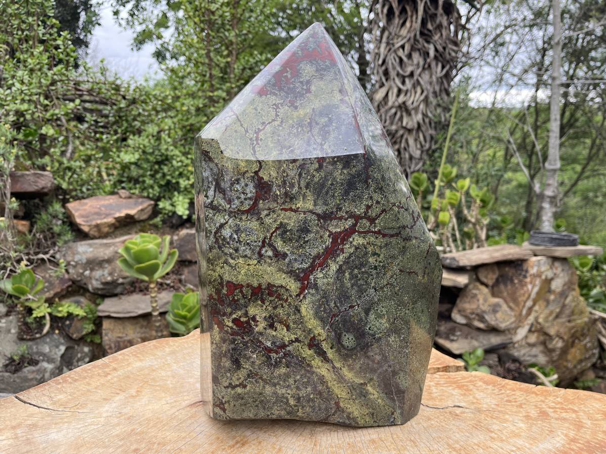 Polished XXL Bastite Dragonsblood Stone Display Crystal x 1 From Tshipise, South Africa