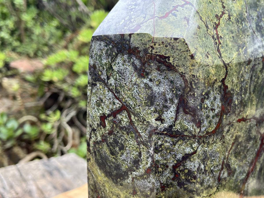 Polished XXL Bastite Dragonsblood Stone Display Crystal x 1 From Tshipise, South Africa