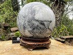 Polished XL Zebra Marble Sphere x 1 From Australia