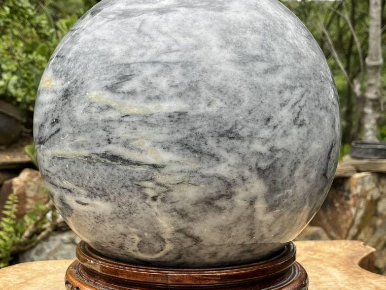 Polished XL Zebra Marble Sphere x 1 From Australia