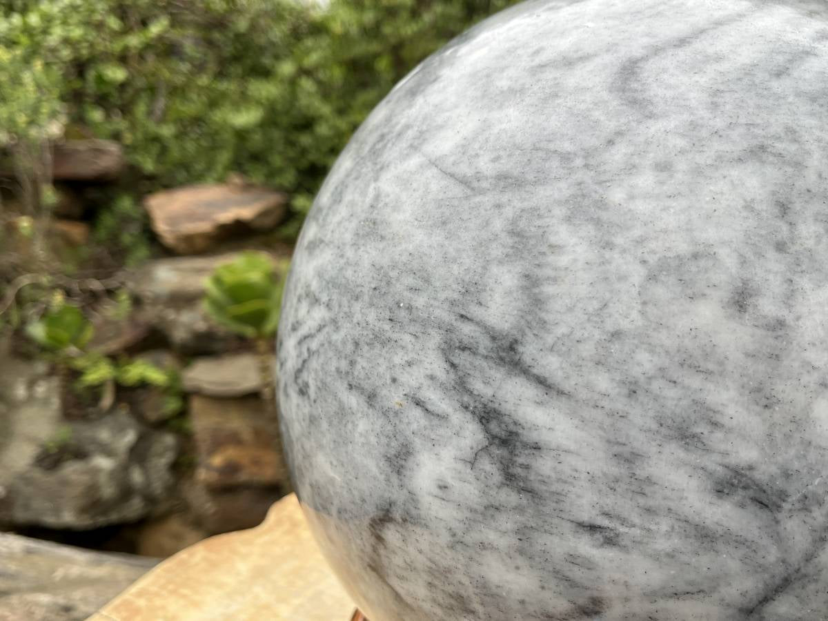 Polished XL Zebra Marble Sphere x 1 From Australia