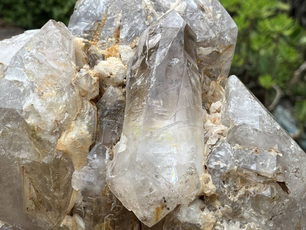 Polished XL Smokey Cascading Window Quartz Crystal  x 1 From Madagascar
