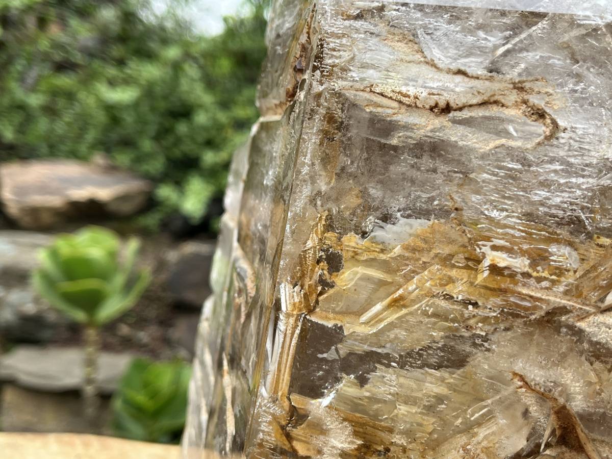 Polished XL Smokey Cascading Window Quartz Crystal  x 1 From Madagascar