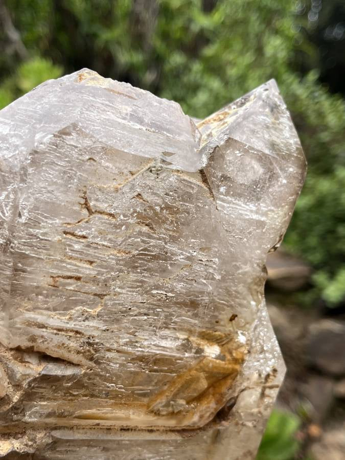 Polished XL Smokey Cascading Window Quartz Crystal  x 1 From Madagascar