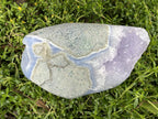 Polished XXL Blue Lace Agate with Lilac Amethyst Crystalline Geode, Display Piece  x 1 From Nsanje, Malawi