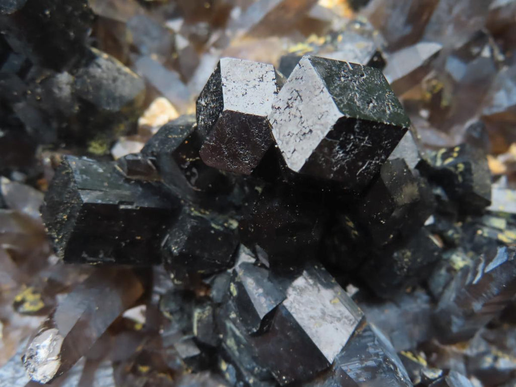 Natural XXL Schorl Black Tourmaline Flat Plate with, Smokey Quartz, Hyalite Opal Specimen x 1 From Erongo, Namibia