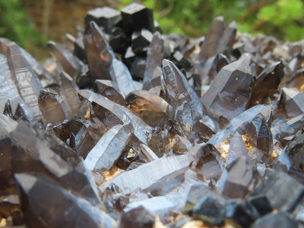Natural XXL Schorl Black Tourmaline Flat Plate with, Smokey Quartz, Hyalite Opal Specimen x 1 From Erongo, Namibia