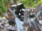 Natural XXL Schorl Black Tourmaline Flat Plate with, Smokey Quartz, Hyalite Opal Specimen x 1 From Erongo, Namibia