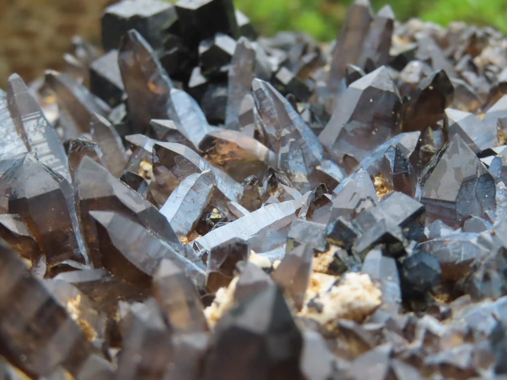 Natural XXL Schorl Black Tourmaline Flat Plate with, Smokey Quartz, Hyalite Opal Specimen x 1 From Erongo, Namibia