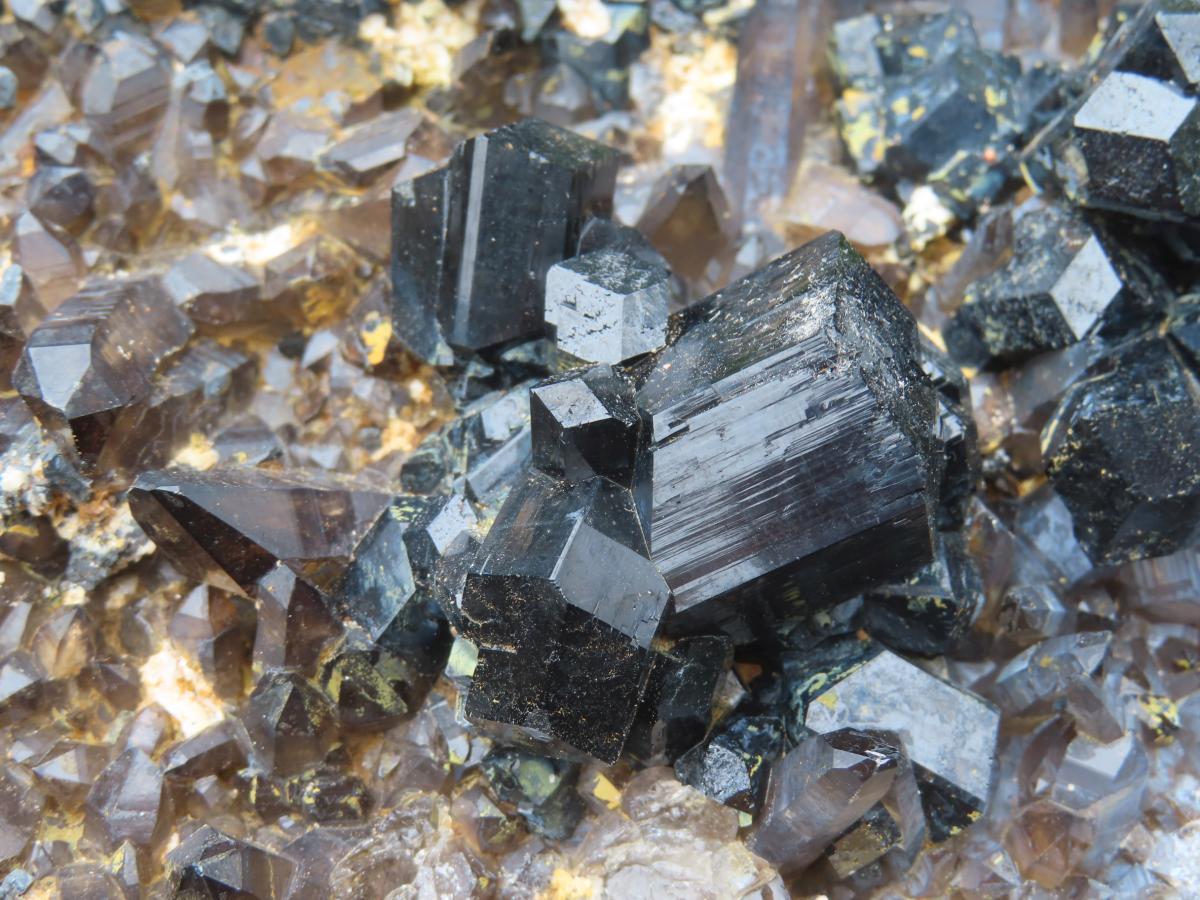Natural XXL Schorl Black Tourmaline Flat Plate with, Smokey Quartz, Hyalite Opal Specimen x 1 From Erongo, Namibia