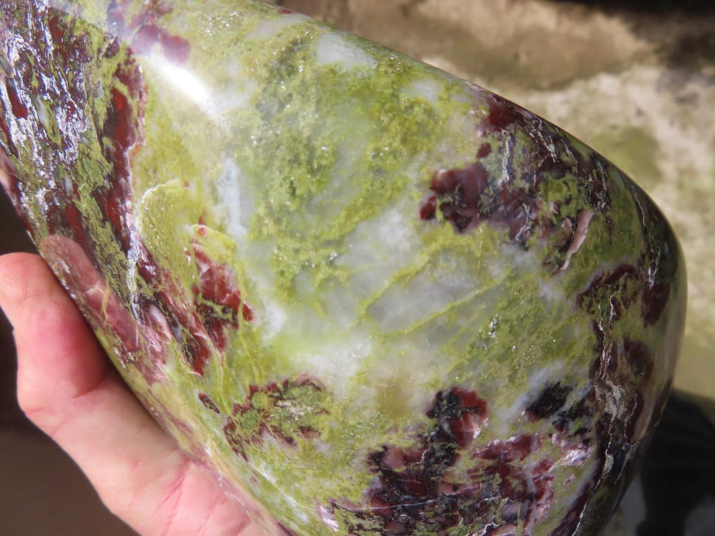 Polished Large Bastite Dragons Blood Stone Standing Free Form x 1 From Tshipise, South Africa