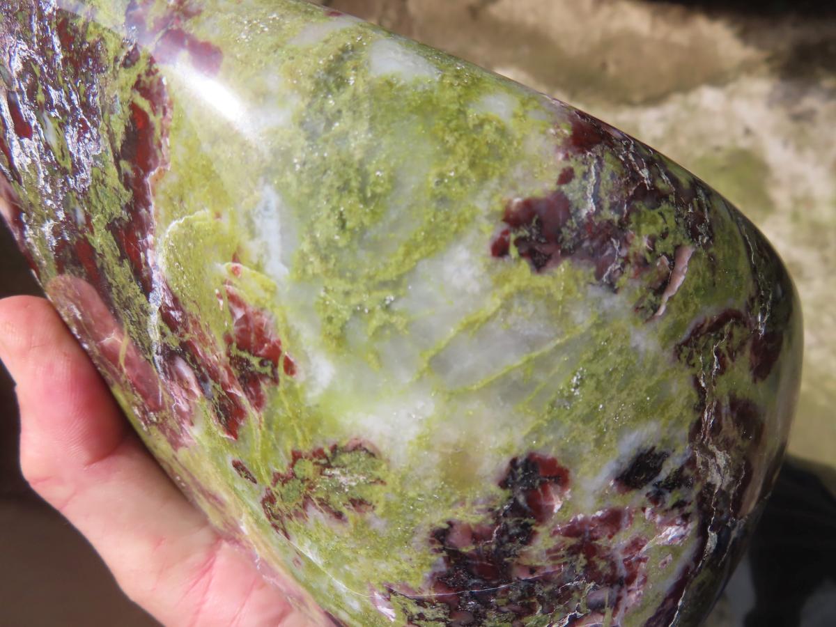 Polished Large Bastite Dragons Blood Stone Standing Free Form x 1 From Tshipise, South Africa