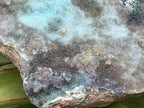 Natural XL Drusy Coated Chrysocolla on Dolomite with Ball Malachite Specimen x 1 From Congo