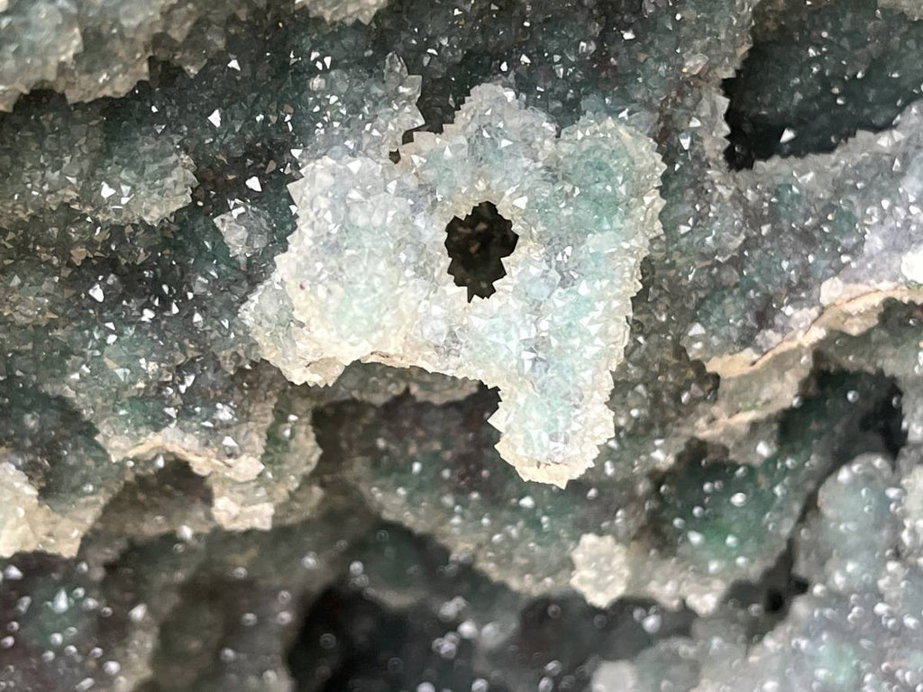 Natural Exquisite Drusy Quartz Coated Ball Malachite Stalactites on Dolomite Matrix Specimen x 1 From Kambove, Congo
