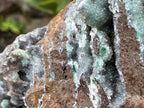 Natural Exquisite Drusy Quartz Coated Ball Malachite Stalactites on Dolomite Matrix Specimen x 1 From Kambove, Congo