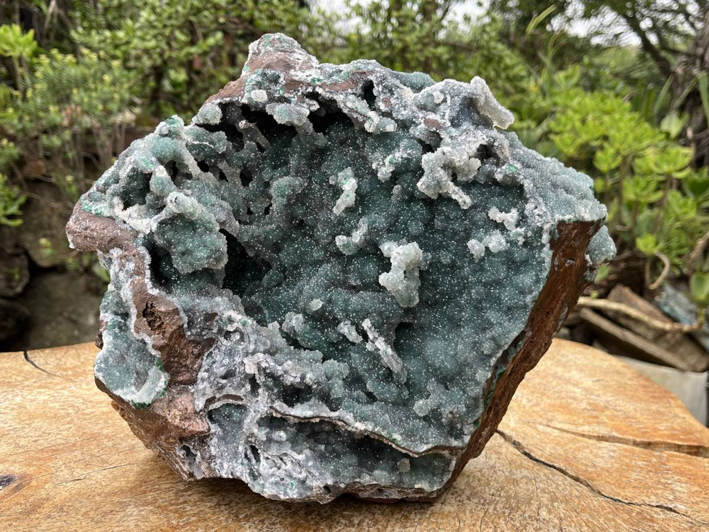 Natural Exquisite Drusy Quartz Coated Ball Malachite Stalactites on Dolomite Matrix Specimen x 1 From Kambove, Congo