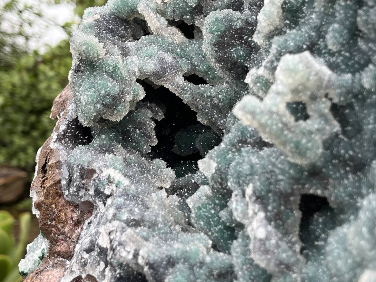 Natural Exquisite Drusy Quartz Coated Ball Malachite Stalactites on Dolomite Matrix Specimen x 1 From Kambove, Congo