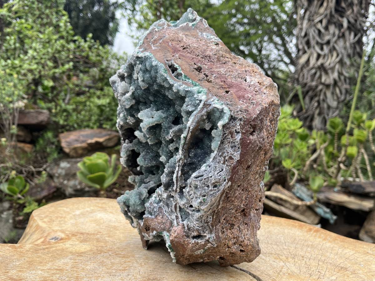 Natural Exquisite Drusy Quartz Coated Ball Malachite Stalactites on Dolomite Matrix Specimen x 1 From Kambove, Congo