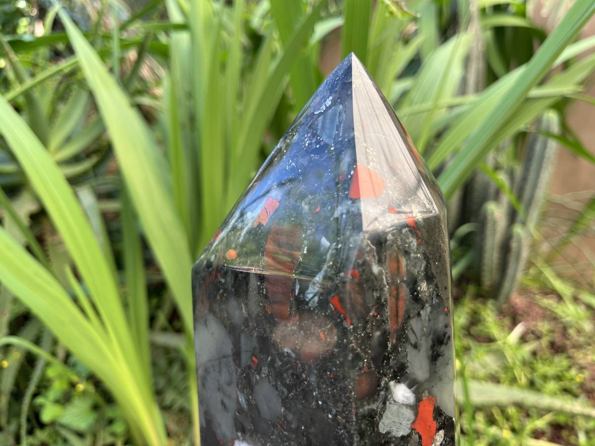 Polished XL Bloodstone Standing Display Crystal x 1 From Swaziland