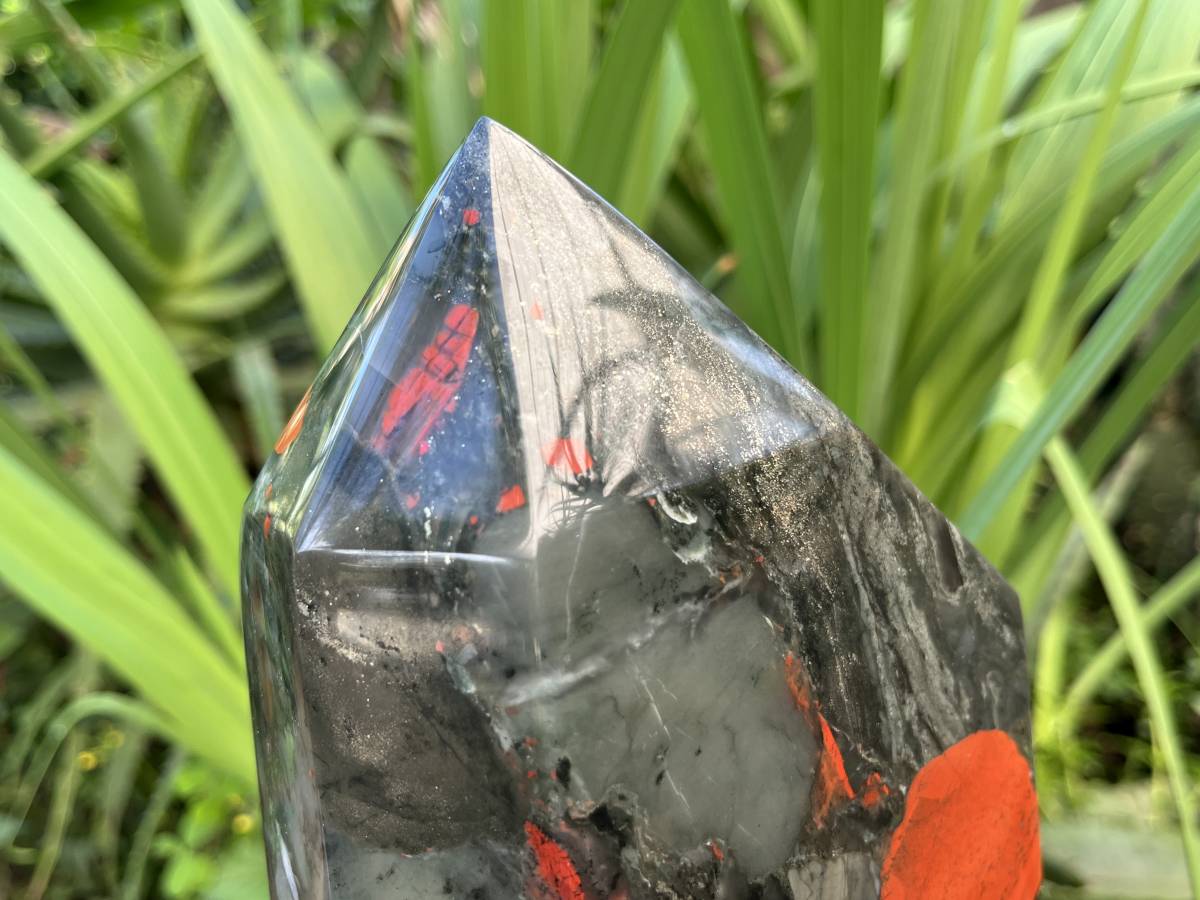 Polished XL Bloodstone Standing Display Crystal x 1 From Swaziland