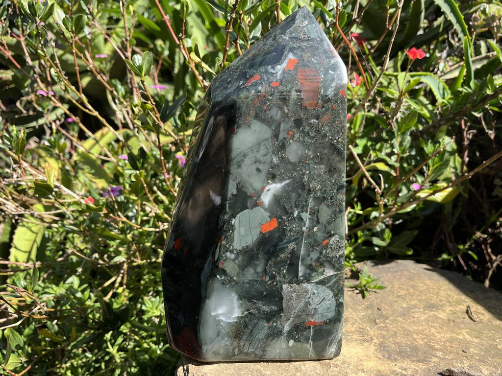 Polished XL Bloodstone Standing Display Crystal x 1 From Swaziland