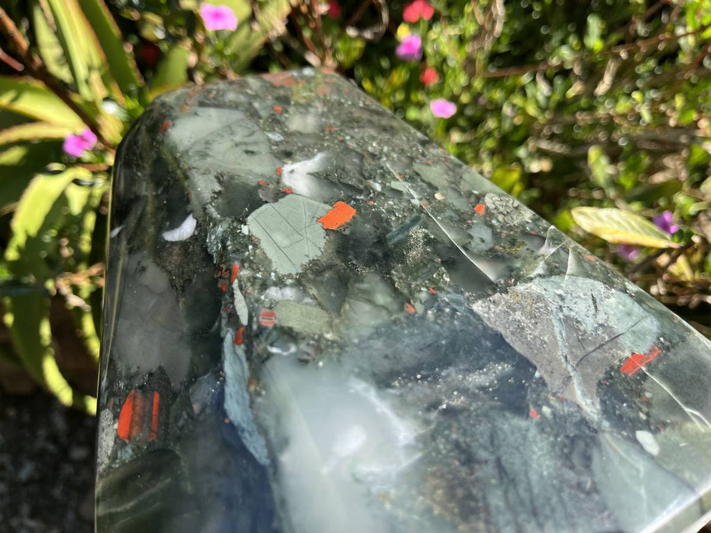 Polished XL Bloodstone Standing Display Crystal x 1 From Swaziland