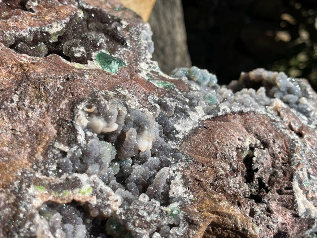 Natural Massive Druzy Coated Ball Malachite on Red Copper Dolomite Specimen x 1 From Likasi, Congo