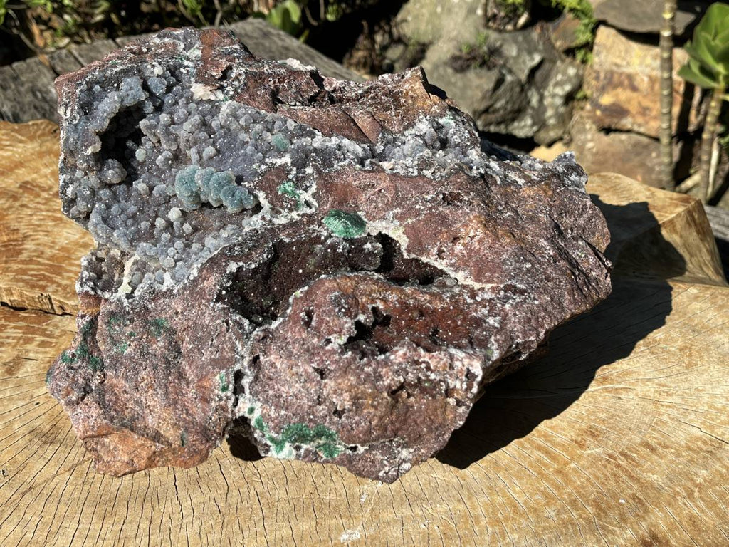Natural Massive Druzy Coated Ball Malachite on Red Copper Dolomite Specimen x 1 From Likasi, Congo