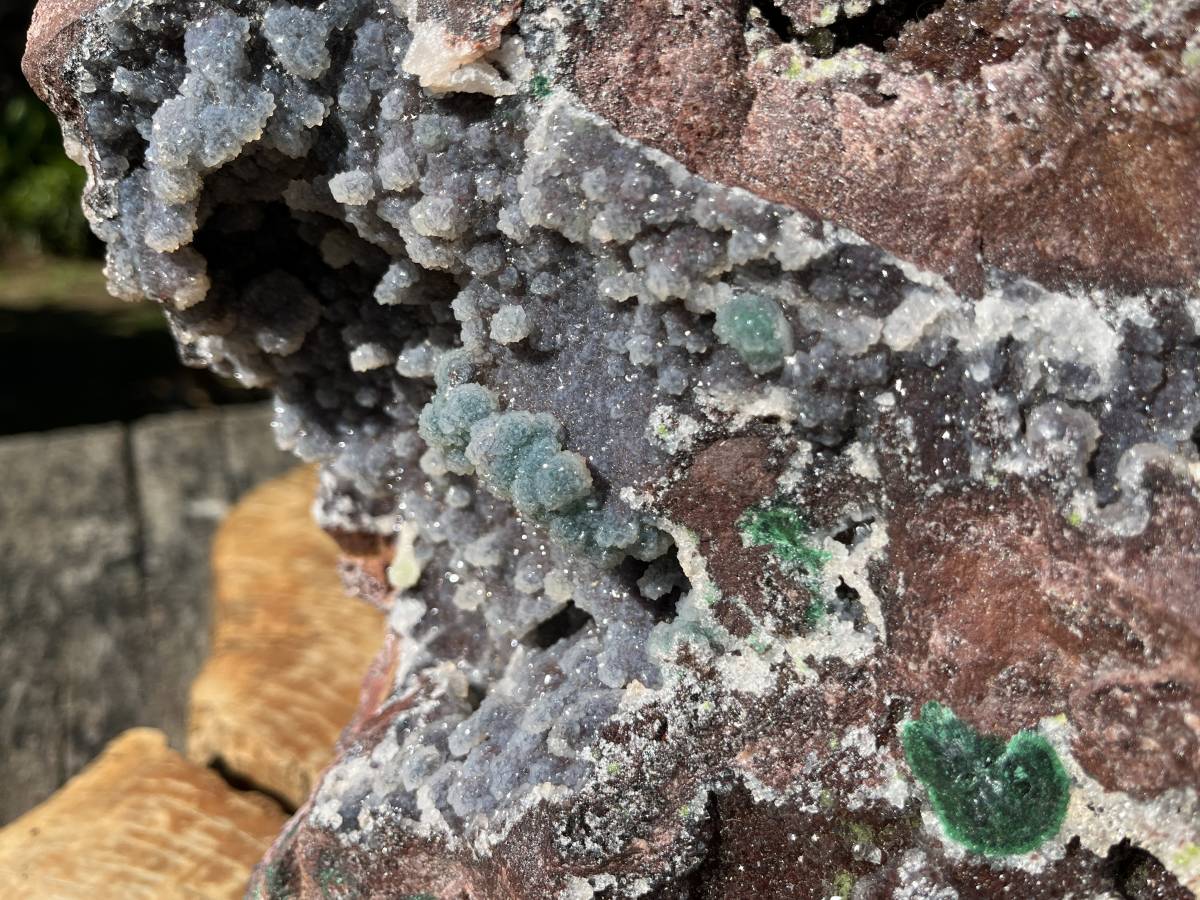 Natural Massive Druzy Coated Ball Malachite on Red Copper Dolomite Specimen x 1 From Likasi, Congo