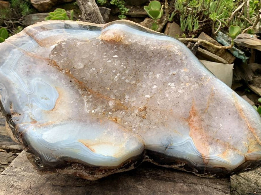 Polished XXL Agate Crystal Geode x 1 From Madagascar