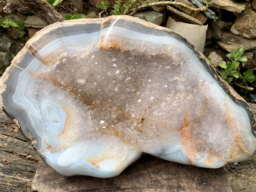 Polished XXL Agate Crystal Geode x 1 From Madagascar