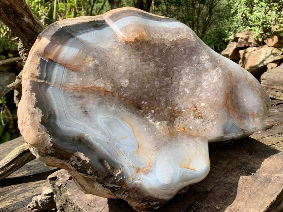 Polished XXL Agate Crystal Geode x 1 From Madagascar