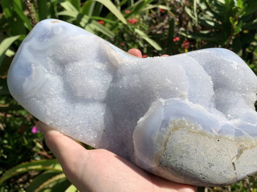 Polished XL Blue Lace Agate Display Piece x 1 From Nsanje, Malawi