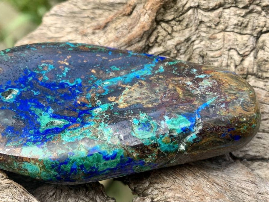 Polished Rare Azurite, Chrysocolla and Malachite Specimen x 1 From Kaokoveld, Namibia