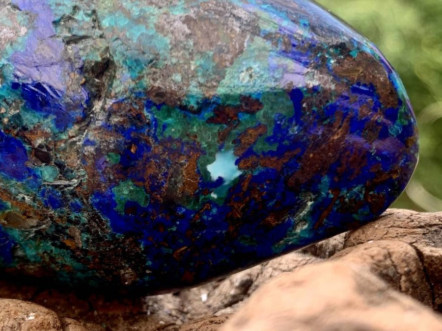 Polished Rare Azurite, Chrysocolla and Malachite Specimen x 1 From Kaokoveld, Namibia