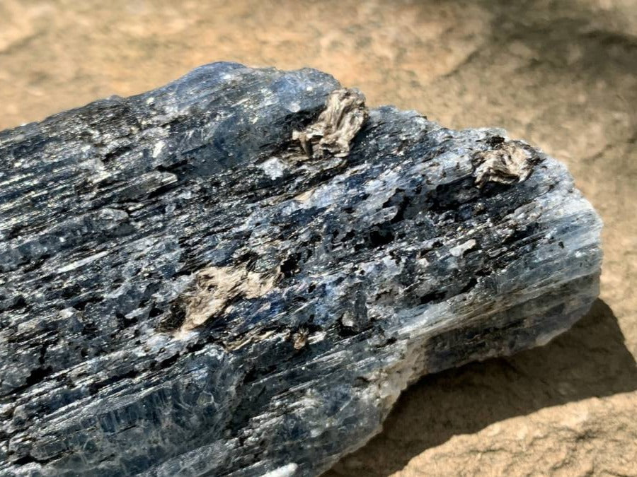 Natural Large Blue Kyanite with Biotite Mica Specimen x 1 From Karoi, Zimbabwe