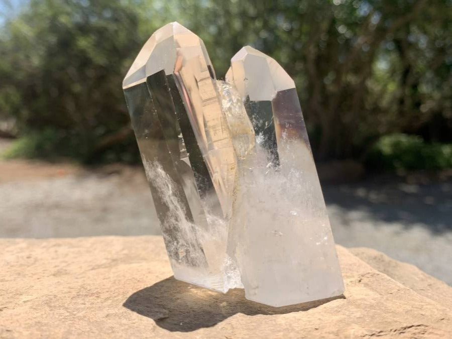 Polished Rare Twin Quartz Cluster x 1 From Madagascar