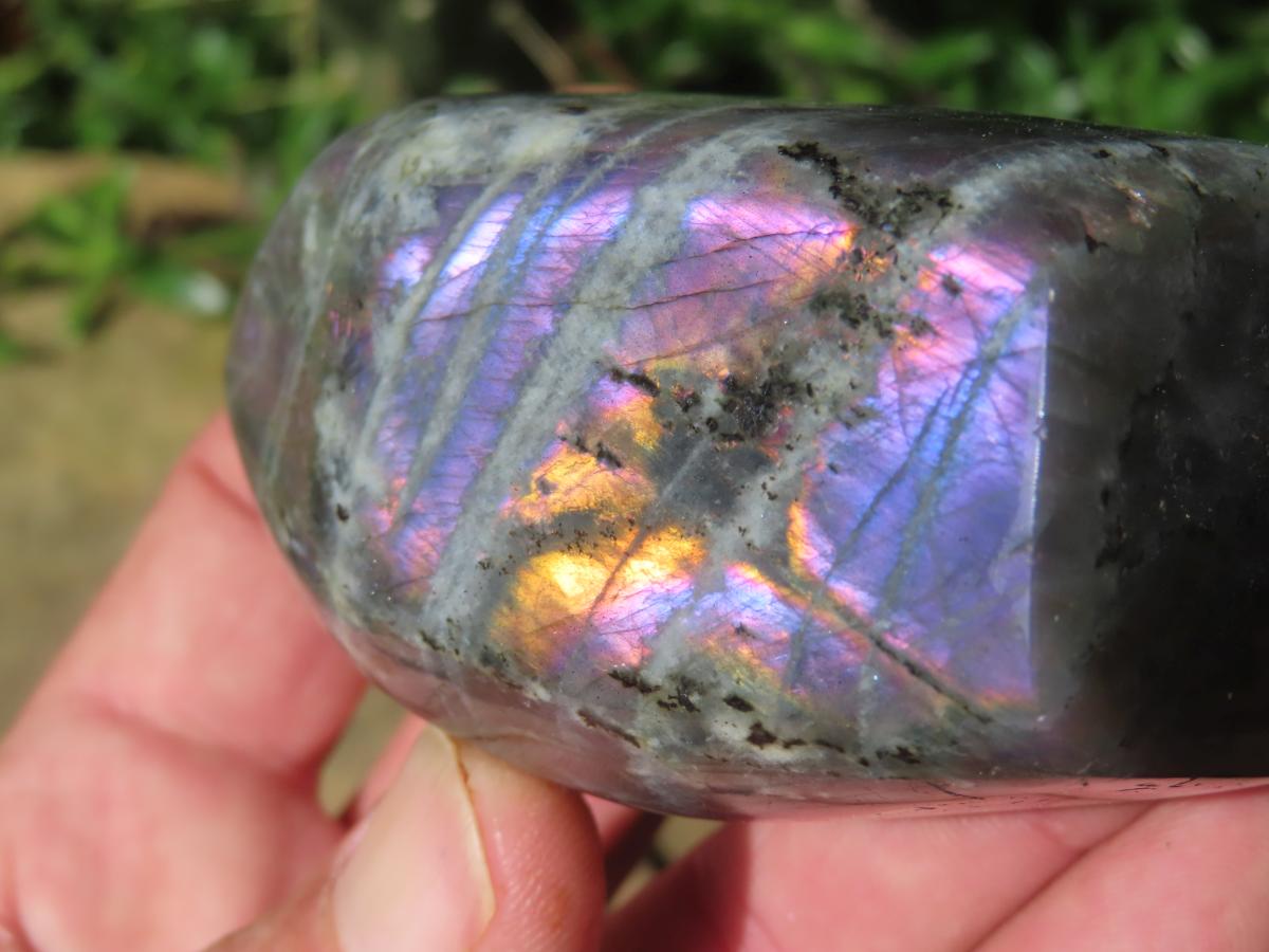 Polished Rare Purple Sunset Labradorite Standing Free Form x 1 From Tulear, Madagascar