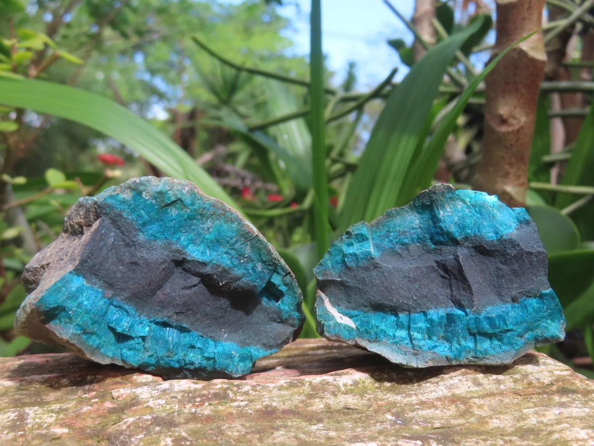 Natural Twin Shattuckite and Bornite Split Nodule x 1 From Kaokoveld, Namibia