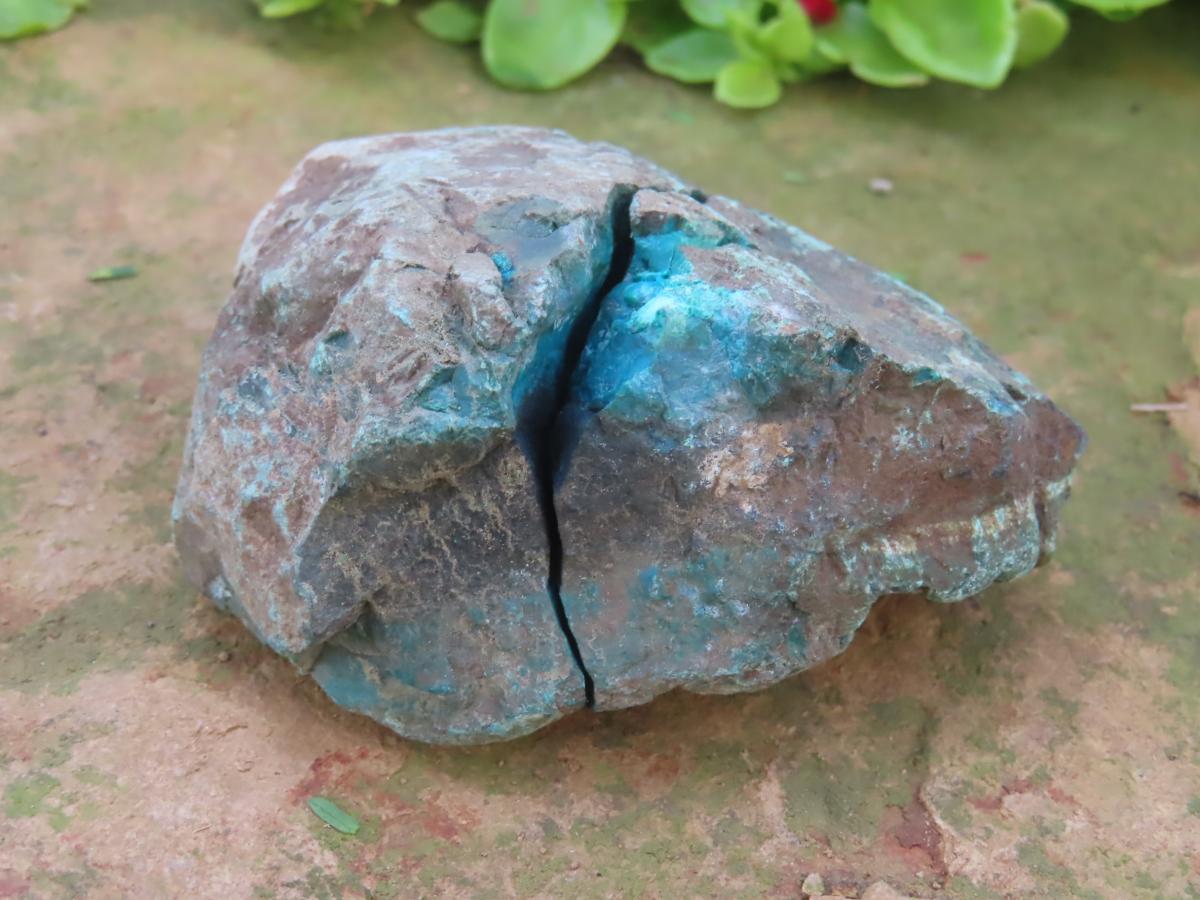 Natural Twin Shattuckite and Bornite Split Nodule x 1 From Kaokoveld, Namibia
