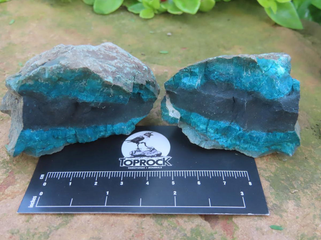 Natural Twin Shattuckite and Bornite Split Nodule x 1 From Kaokoveld, Namibia