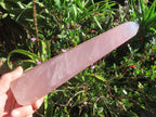 Polished Gemmy Long Rose Quartz Standing Prism x 1  From Ambatondrazaka, Madagascar